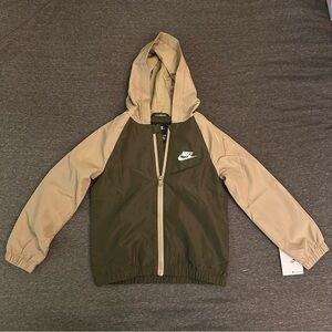 Nike Boys Windrunner Jacket Green Hooded Size 4T Full Zip